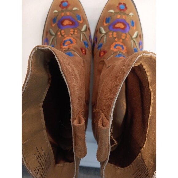 Mudd‎ Y2k Cheyenne Tan Embroidered Casual Ankle Cowboy Boots Booties Size 6 - Picture 5 of 6